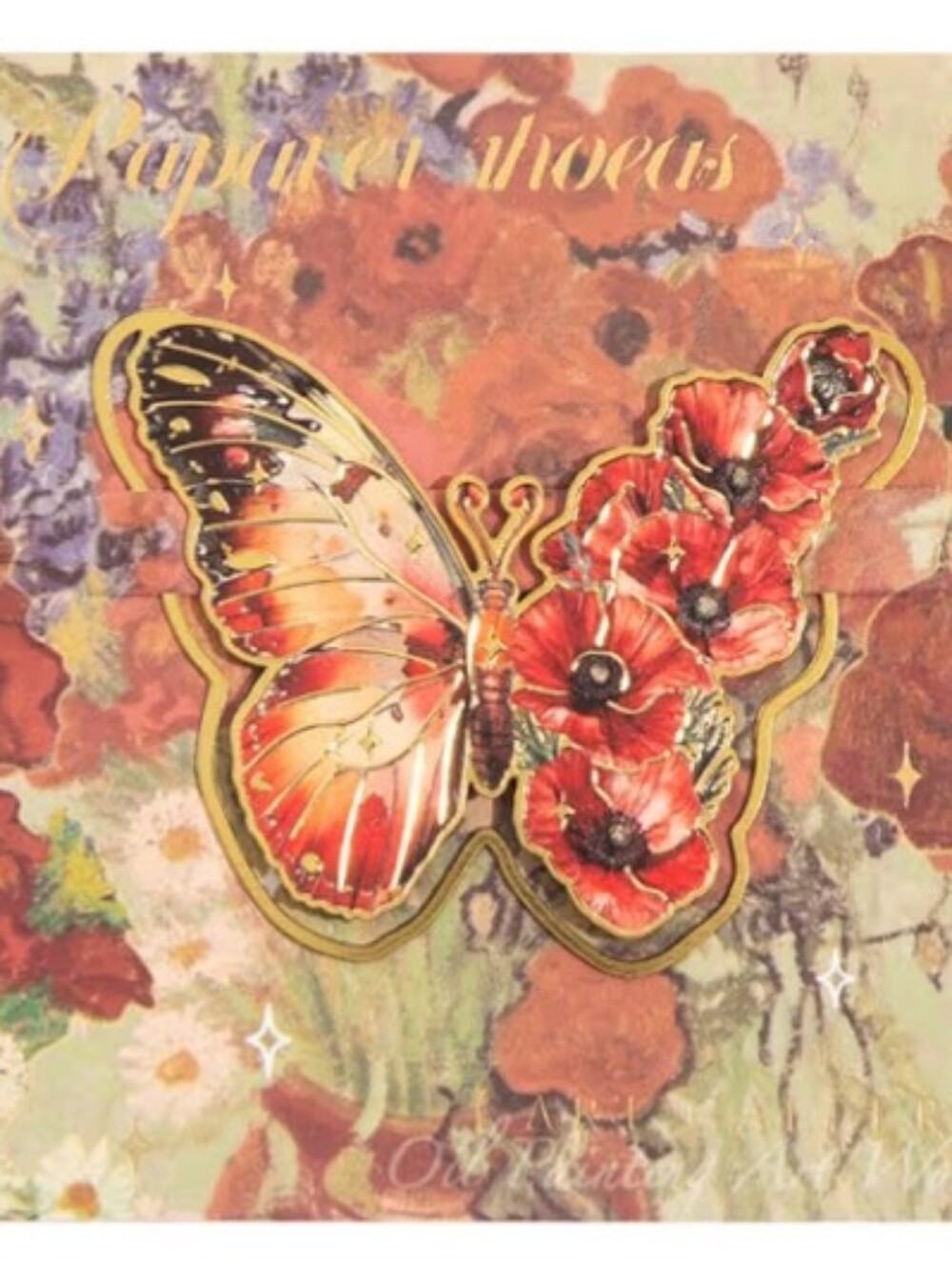 Butterfly & Red Roses Clip Bookmark - Picture 4 of 7